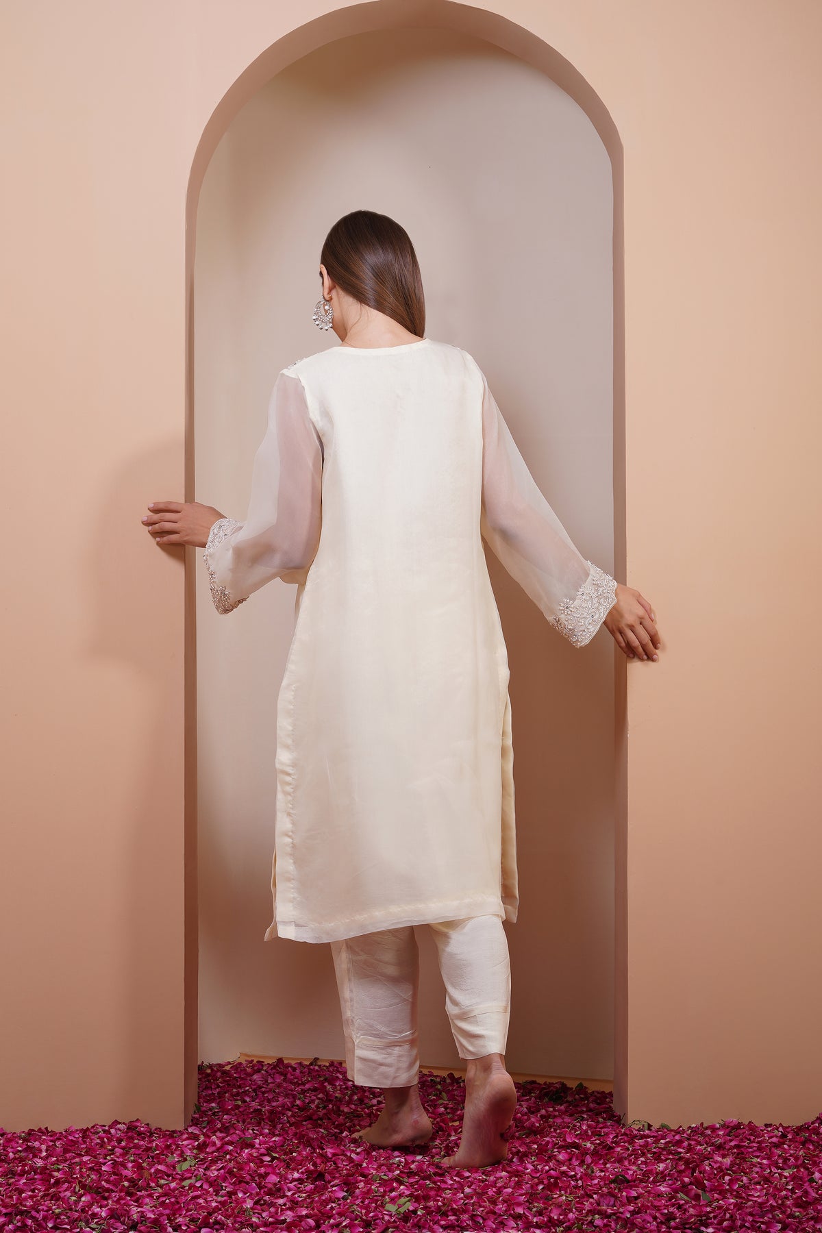Cream Pearl Kurta Set