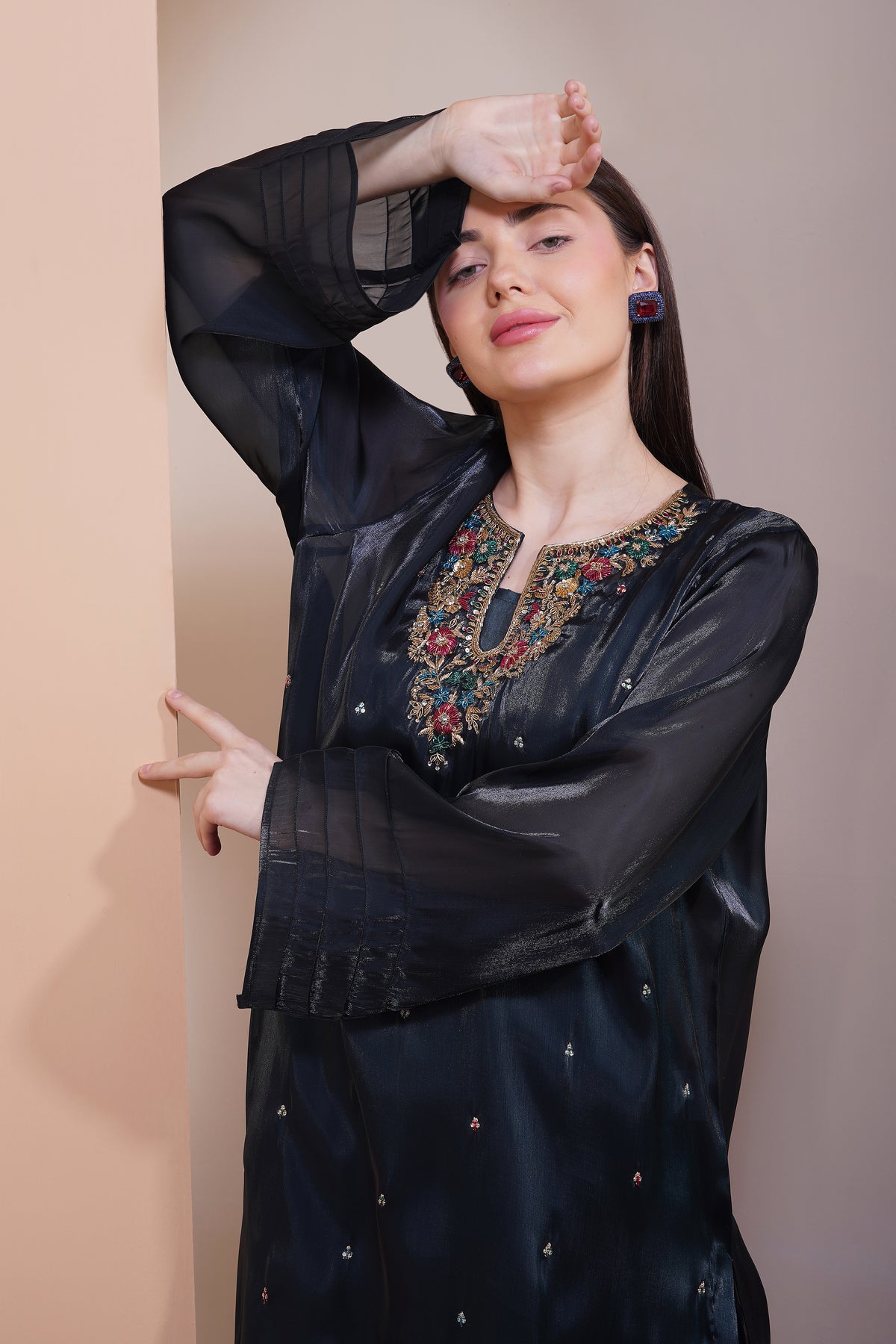 Larkspur Organza Kurta Set