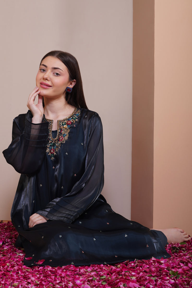 Larkspur Organza Kurta Set