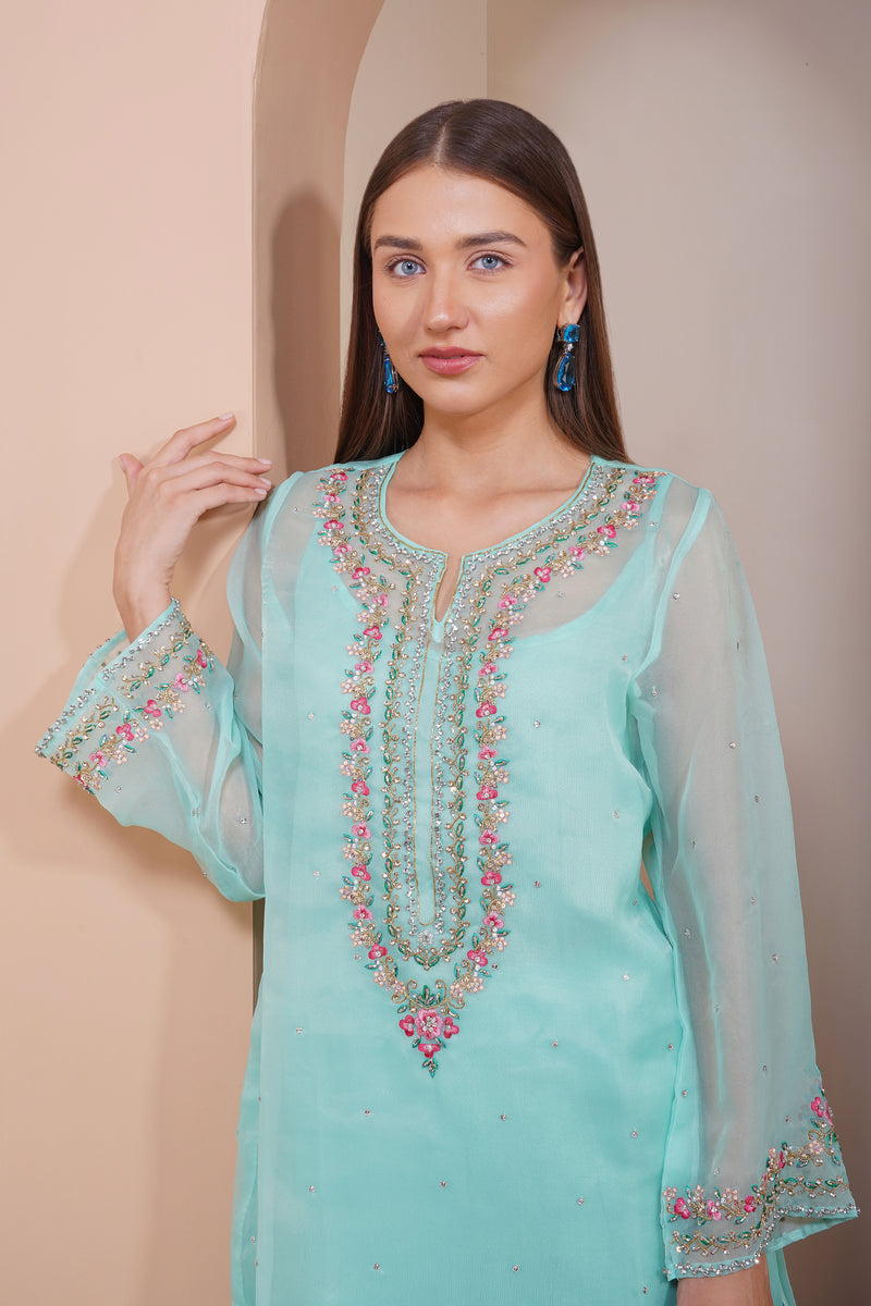 Pansy Green Kurta Set