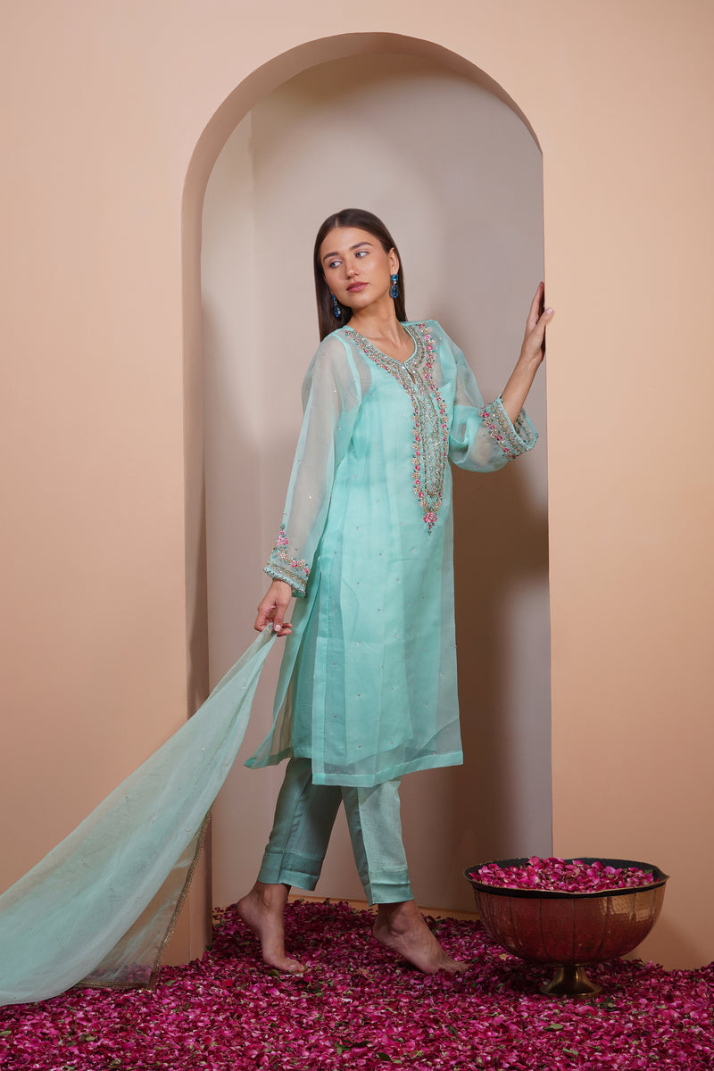 Pansy Green Kurta Set
