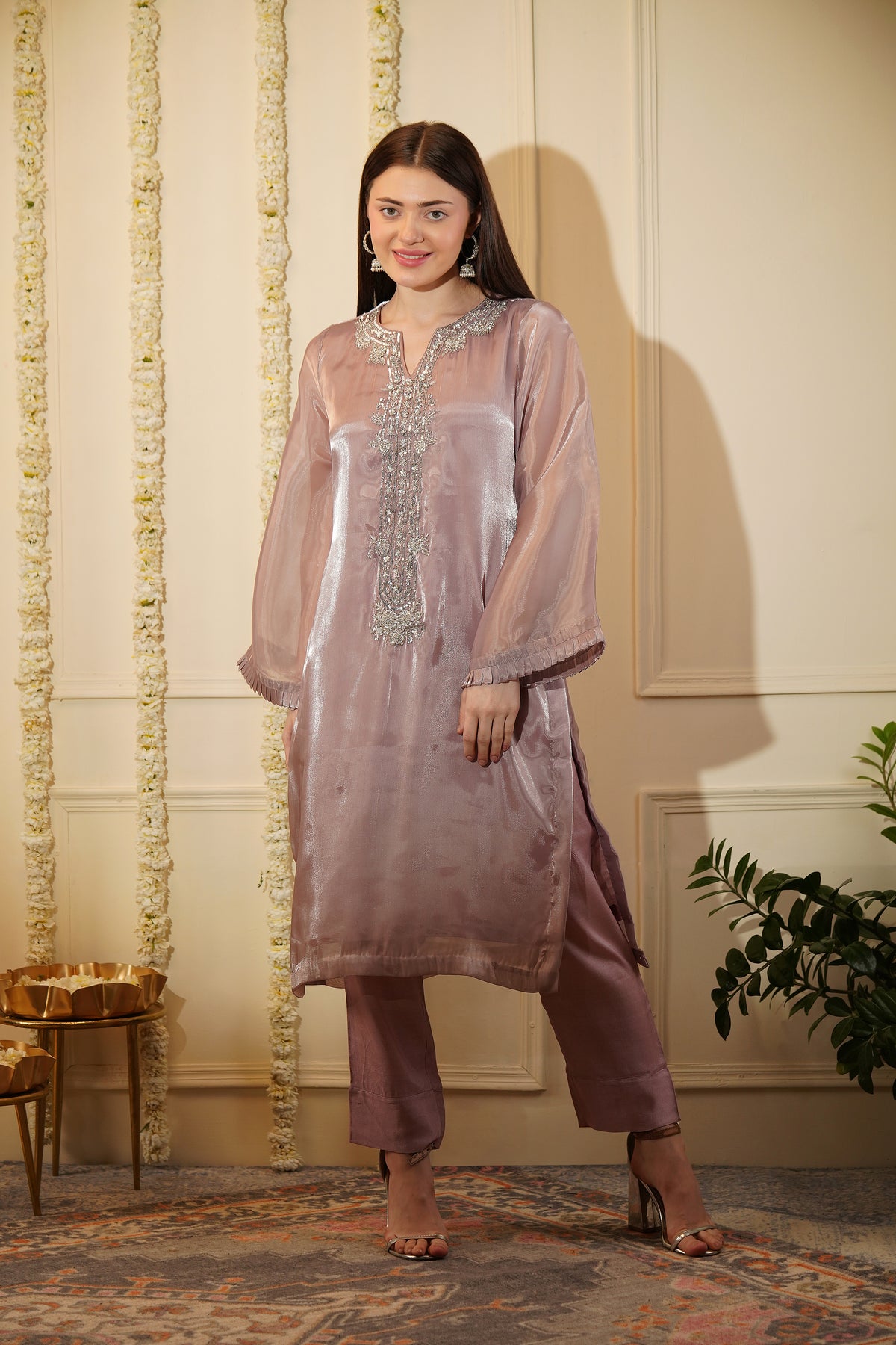Maroon, Pink Kurta Set