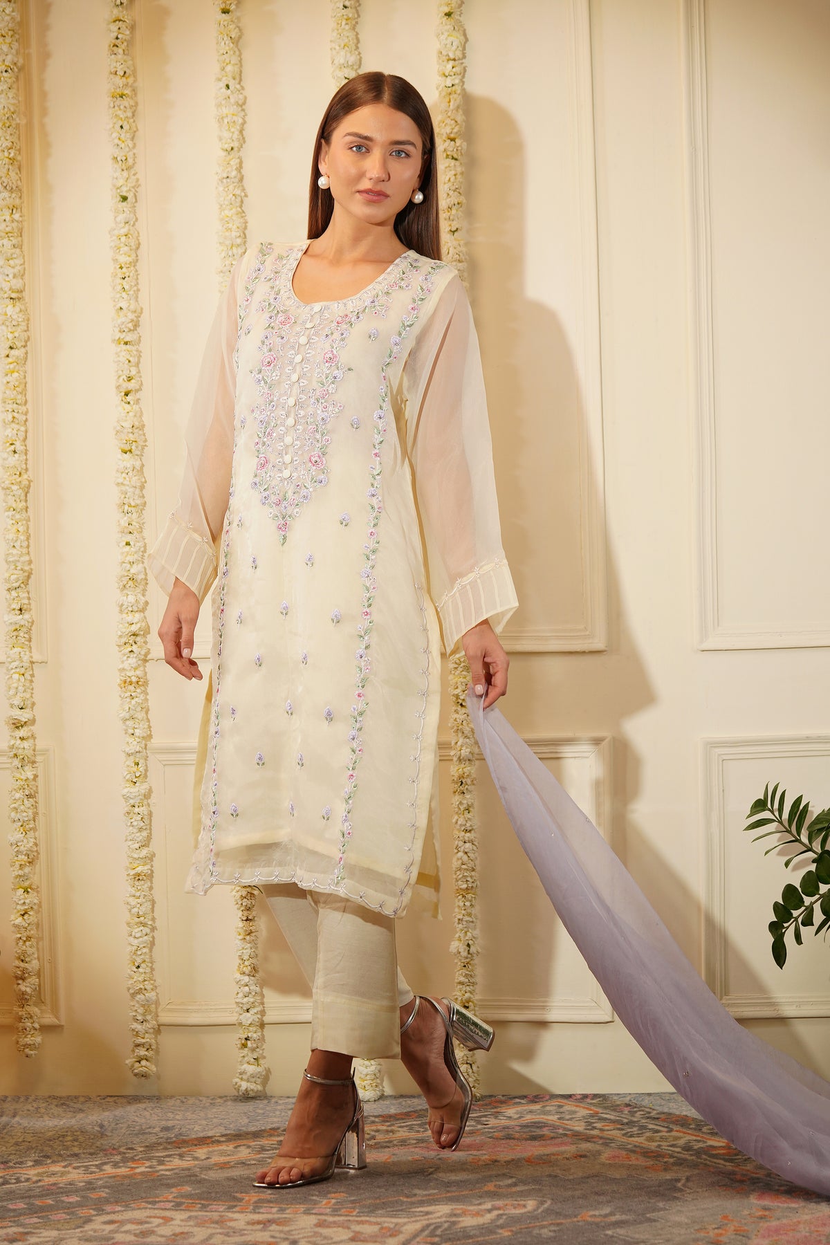 Buttercups Organza Kurta Set