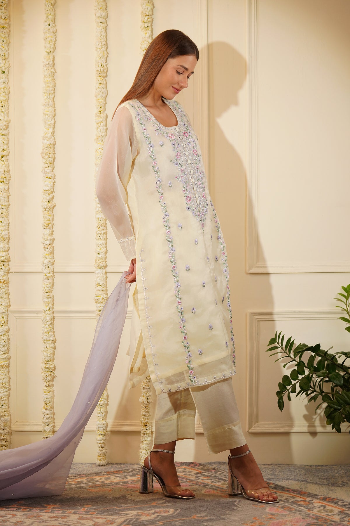 Buttercups Organza Kurta Set