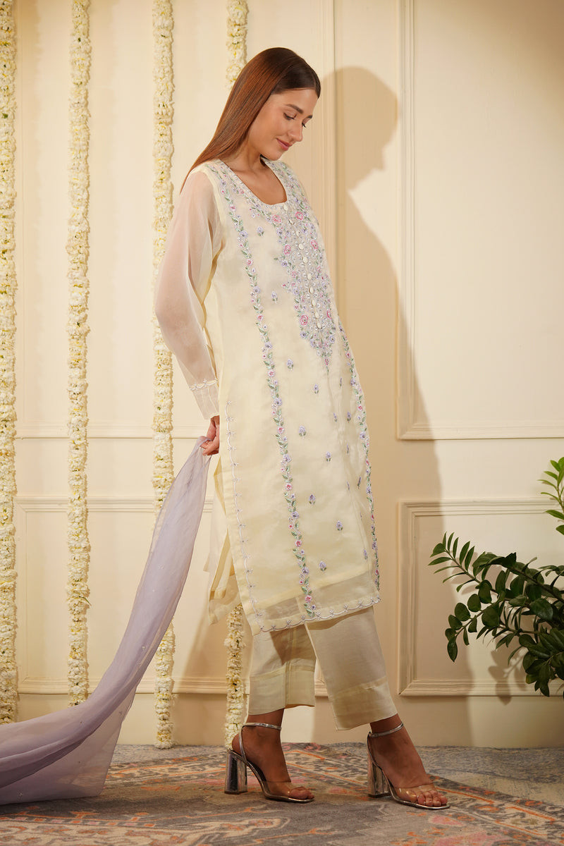 Buttercups Organza Kurta Set