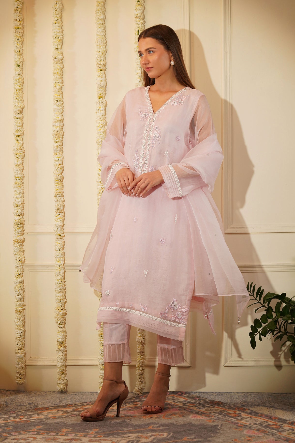 Oleander Organza Kurta Set
