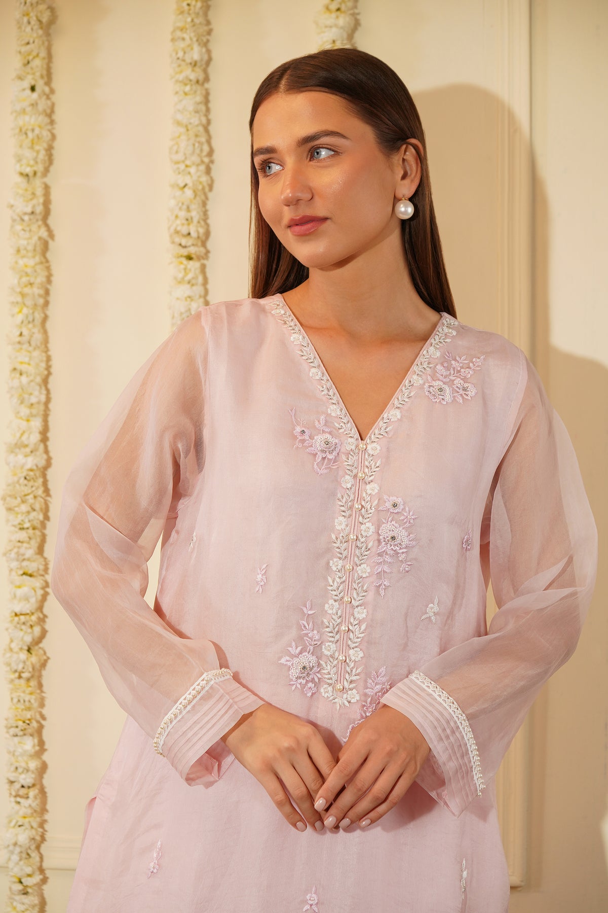 Oleander Organza Kurta Set