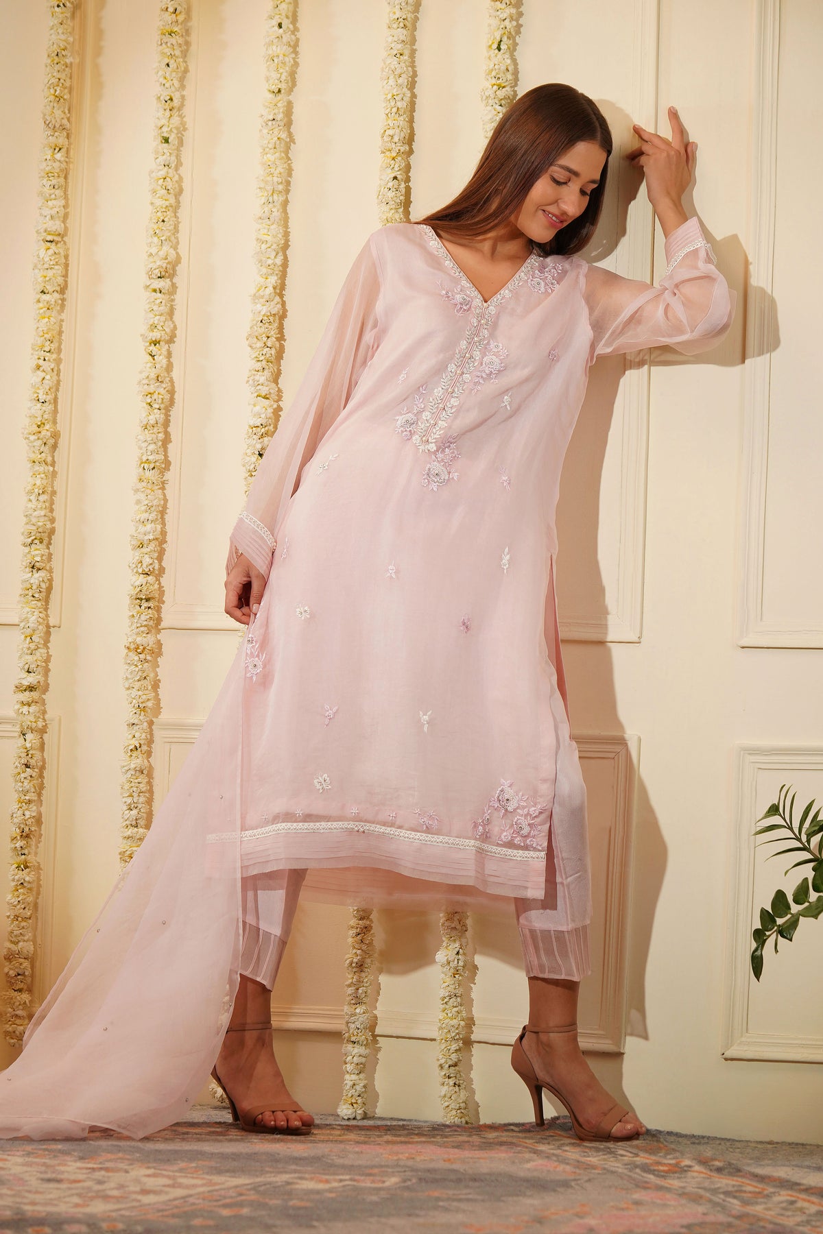 Oleander Organza Kurta Set