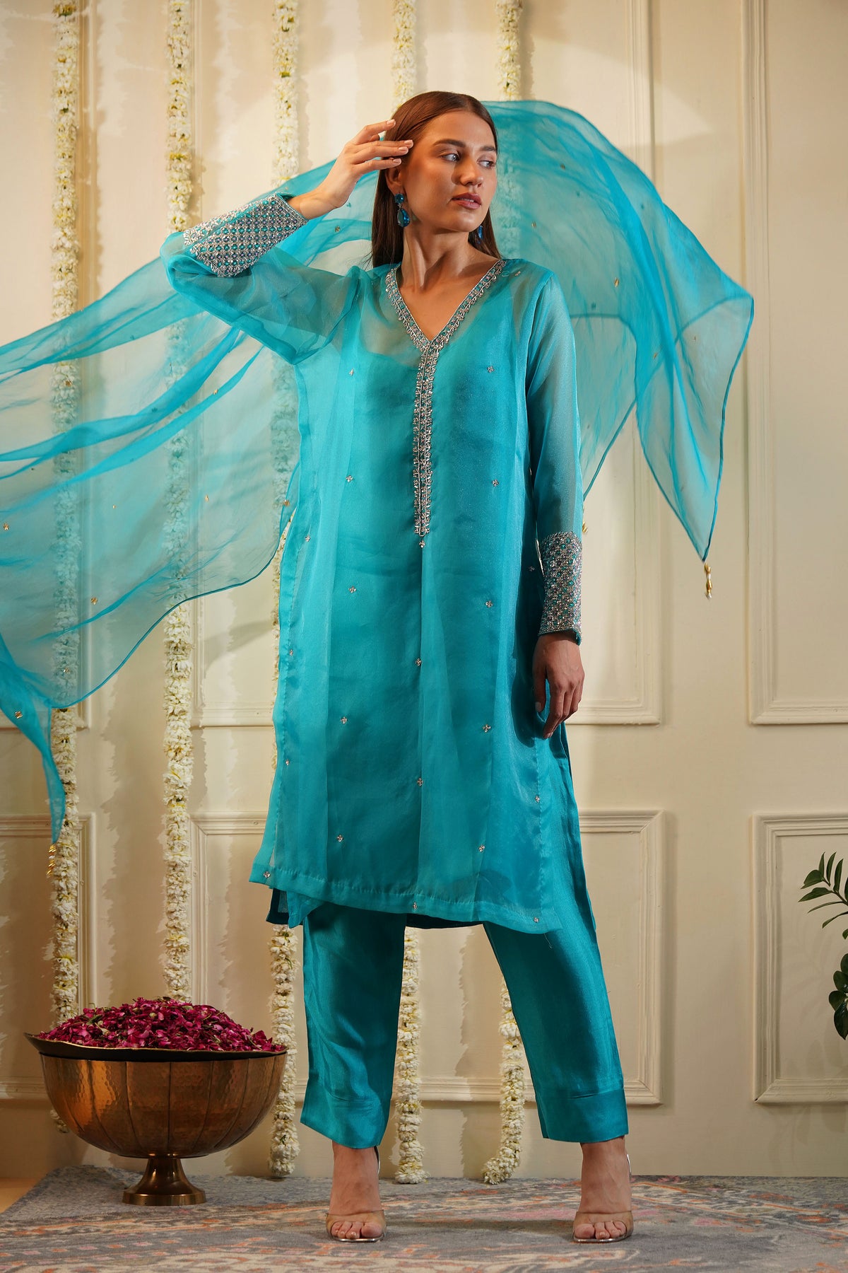 Crystal Blue Kurta Set