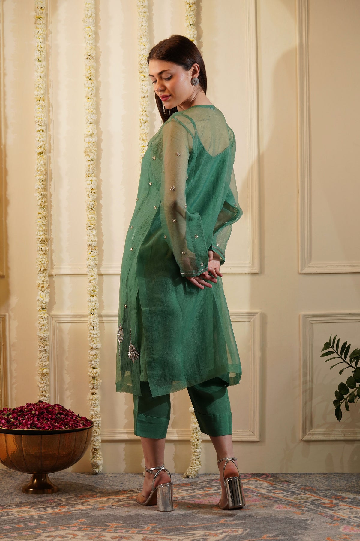 Vert Organza Kurta Set