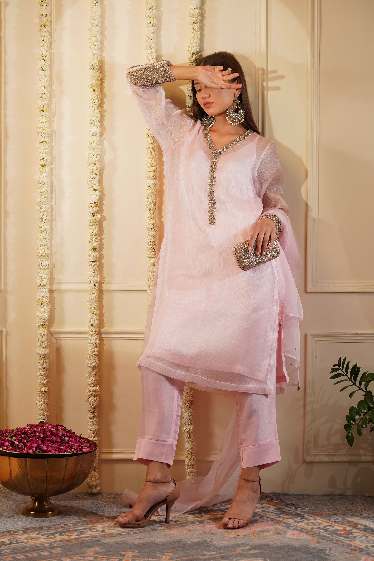 Crystal Pink Kurta Set