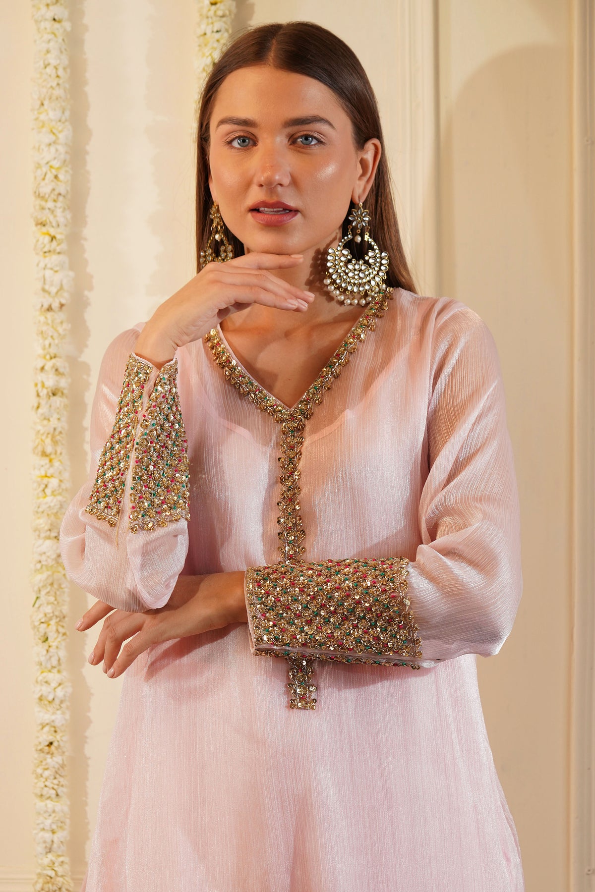 Crystal Pink Kurta Set
