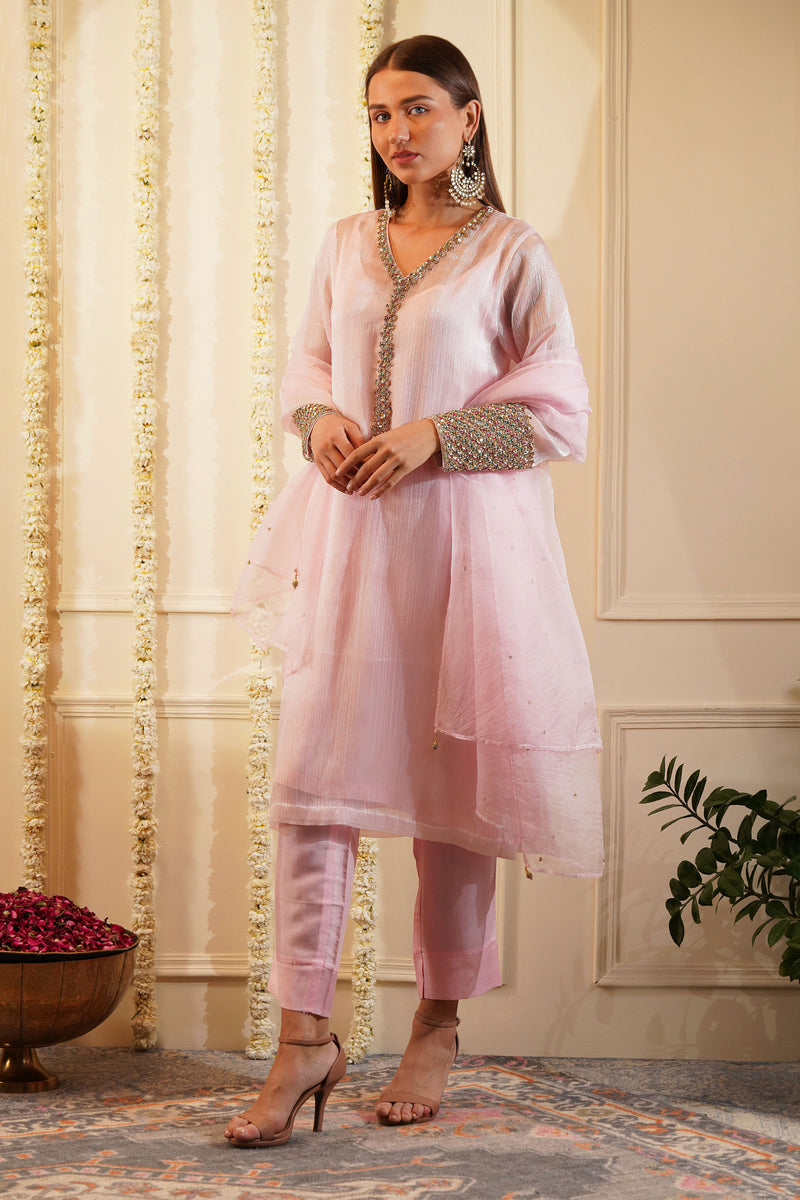Crystal Pink Kurta Set